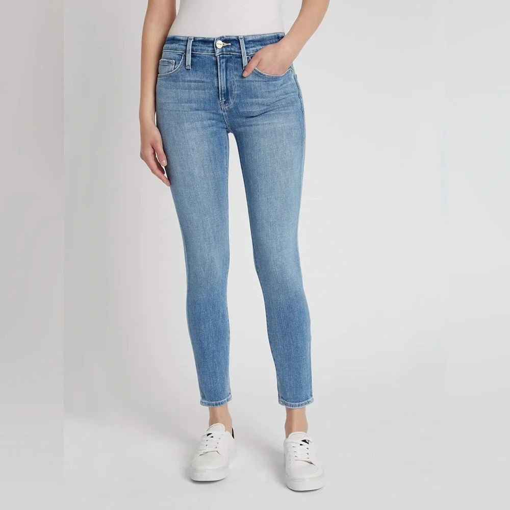 Frame Denim Le‎ Skinny de Jeanne Crop Jeans Light/Medium Wash size 28